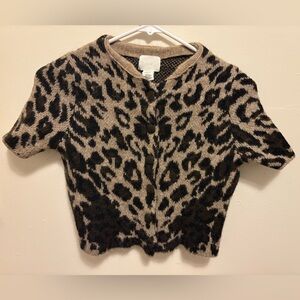 H&M Black and Tan Leopard Cardigan